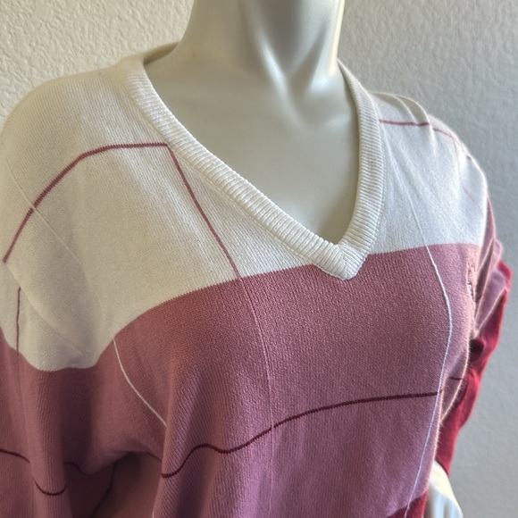 Vintage 70s 80s La Mode Golf Tennis Argyle Sweater Cashmerlon Size Large - Picture 3 of 7